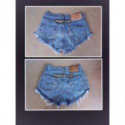 High waisted denim shorts Levis ripped distressed frayed shorts Grunge hipster