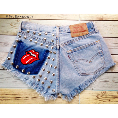 The Rolling Stones Studded Vintage Levis shorts