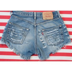 High waisted American Flag shorts Levis Roll up Cuffed Distressed