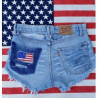 American Flag high waisted totally destroyed and ripped