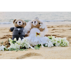 love wedding TEDDY BEAR crochet