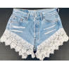 Vintage white lace jeans short classic