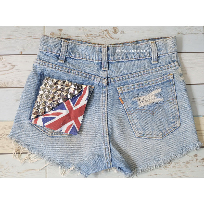 UK FLAG AND RIPPED JEANS SHORT'S