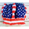 Vintage cut off levis denim shorts with American flag crop top