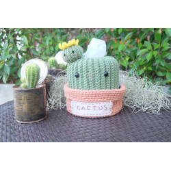 handmade crochet cactus tissue holder