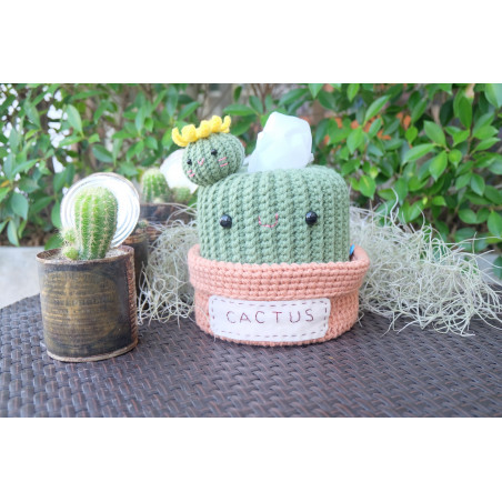 handmade crochet cactus tissue holder
