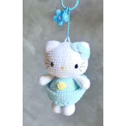 handmade crochet hello kitty keychain holder