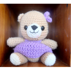Vintage - old fashion crochet teddy bear
