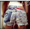 High waisted denim shorts Levi's American flag distressed frayed Hipster Grunge Gothic clothing 4th of July outfit